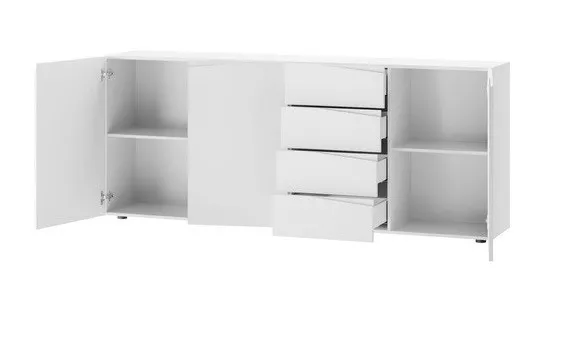 Komoda LUCCA 3 3-drzwiowa 4-szuflady biała 200x82x38cm - TH-100-1316