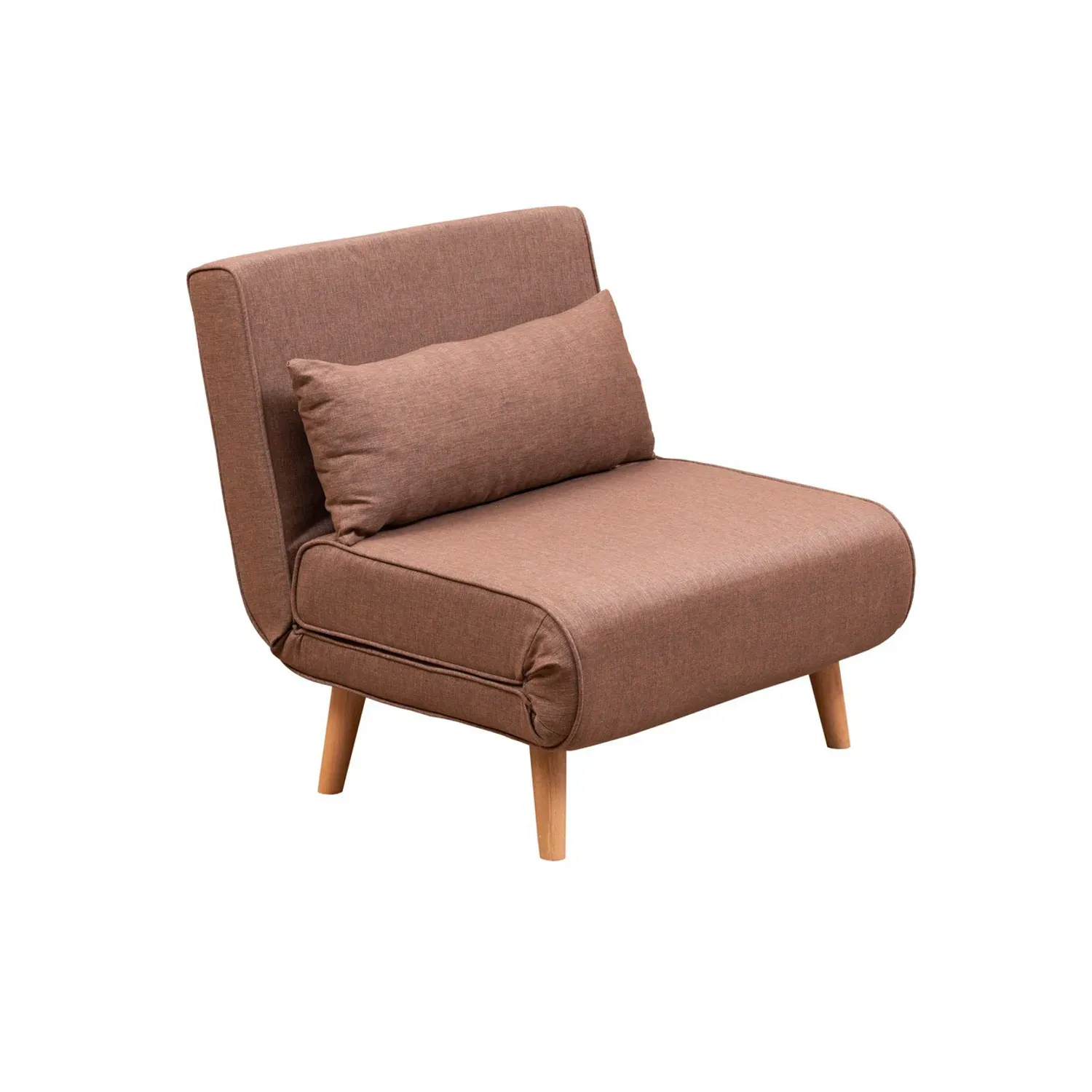 Fotel rozkładany FOLDE Single regulacja oparcia 14 poziomów- brązowa