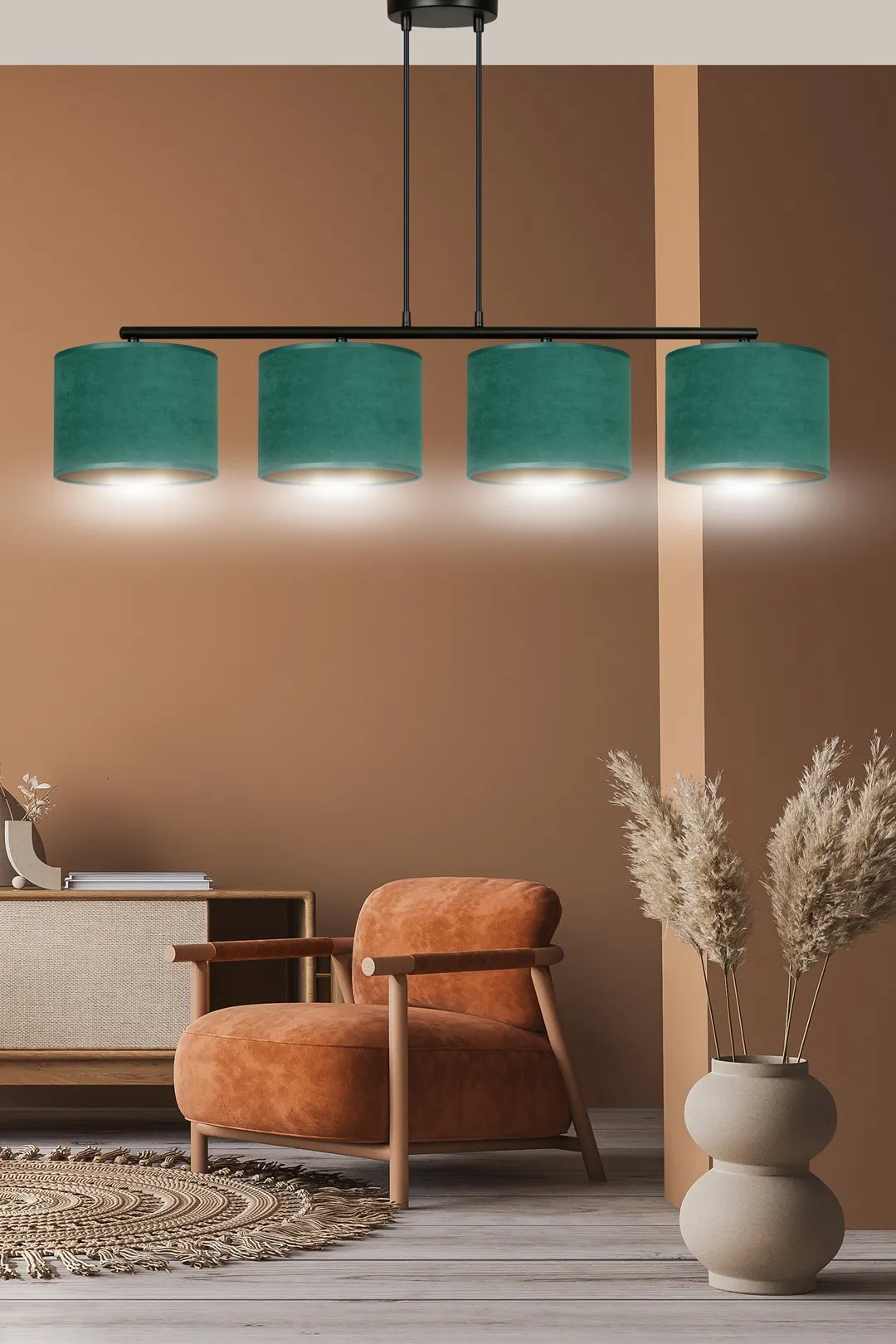 Lampa wisząca HILDE 4 czarny zielony — zdjęcie 8