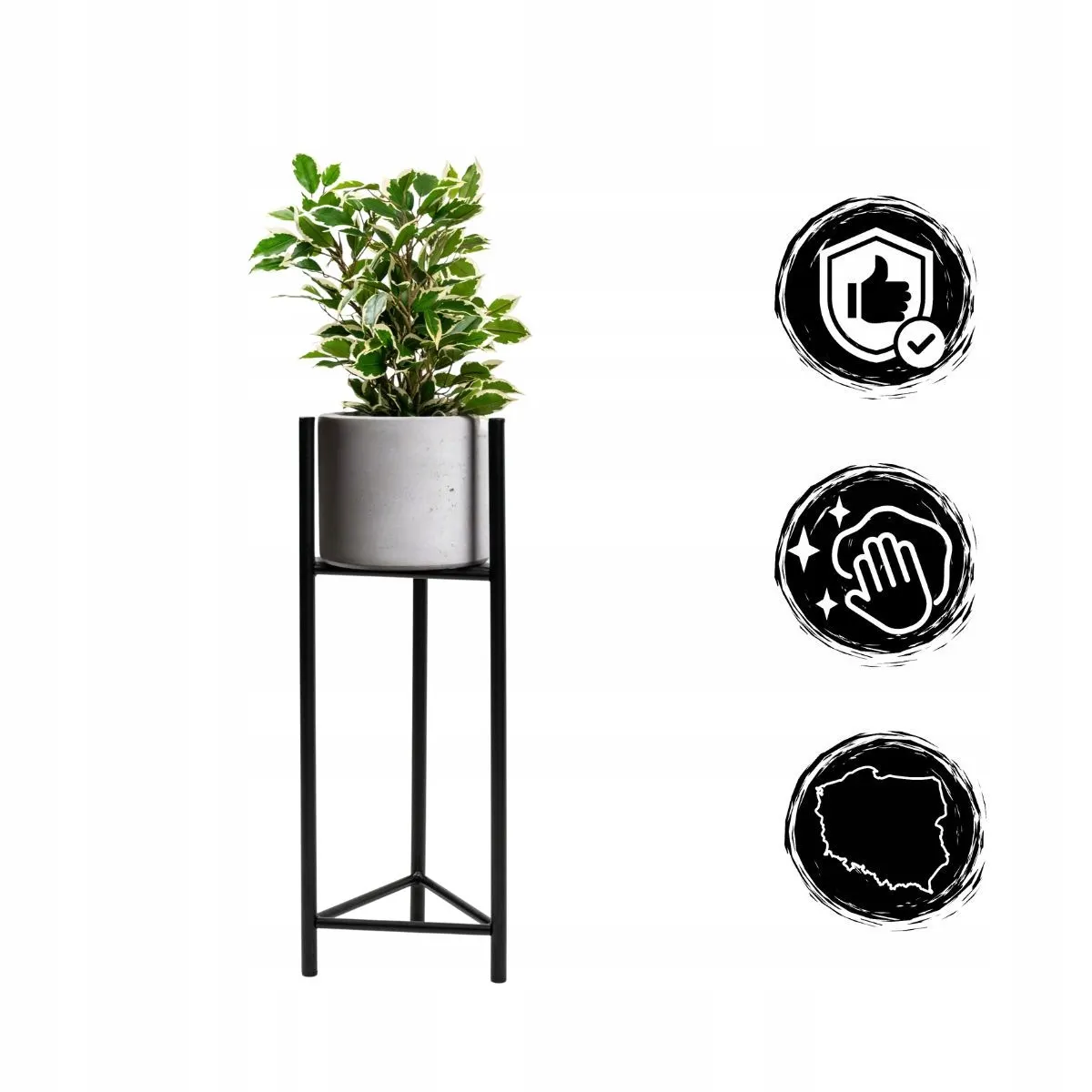 Kwietnik-stojak na donice metalowy LIZIO M 23x60 czarny - LD_TZ000141