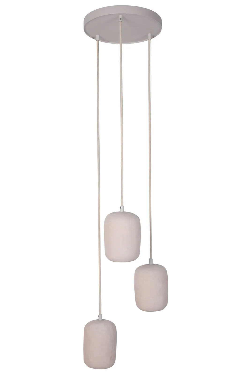 Lampa wisząca OLO 3 koło ceramiczny klosz beżowa - SI_41420