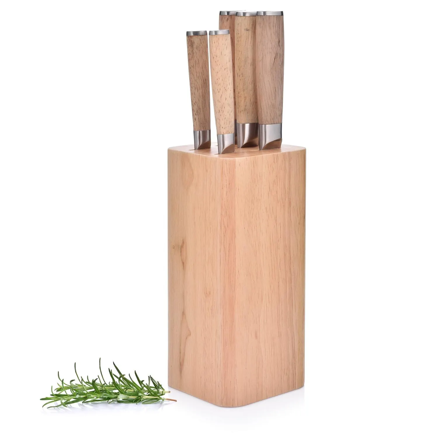 nozyki do noża, stojak na noże, drewno, naturalny, fusion antypoślizgowy metal