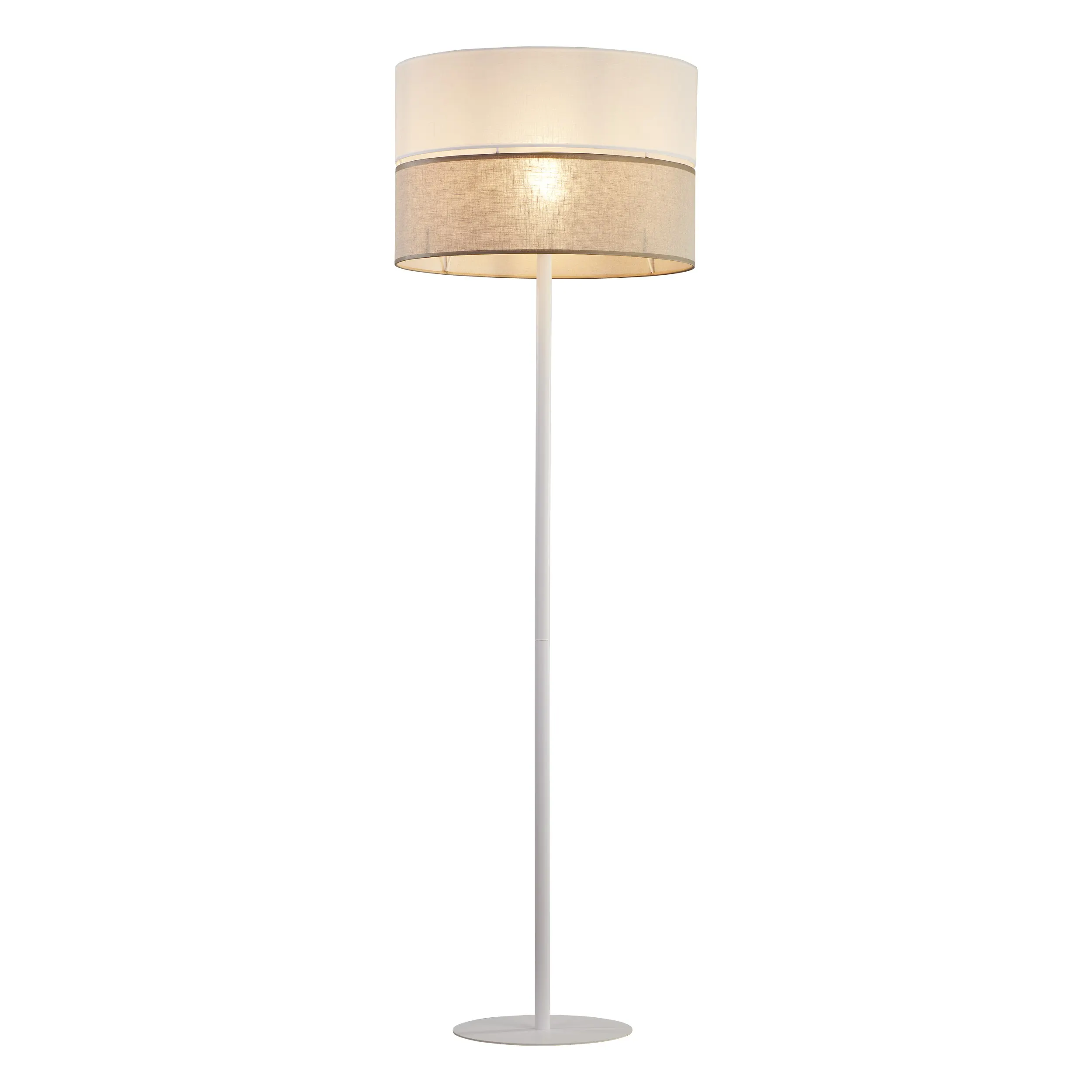 Lampa podłogowa LINOBIANCO biała z brązowym elementem 159x50cm - TK_5241