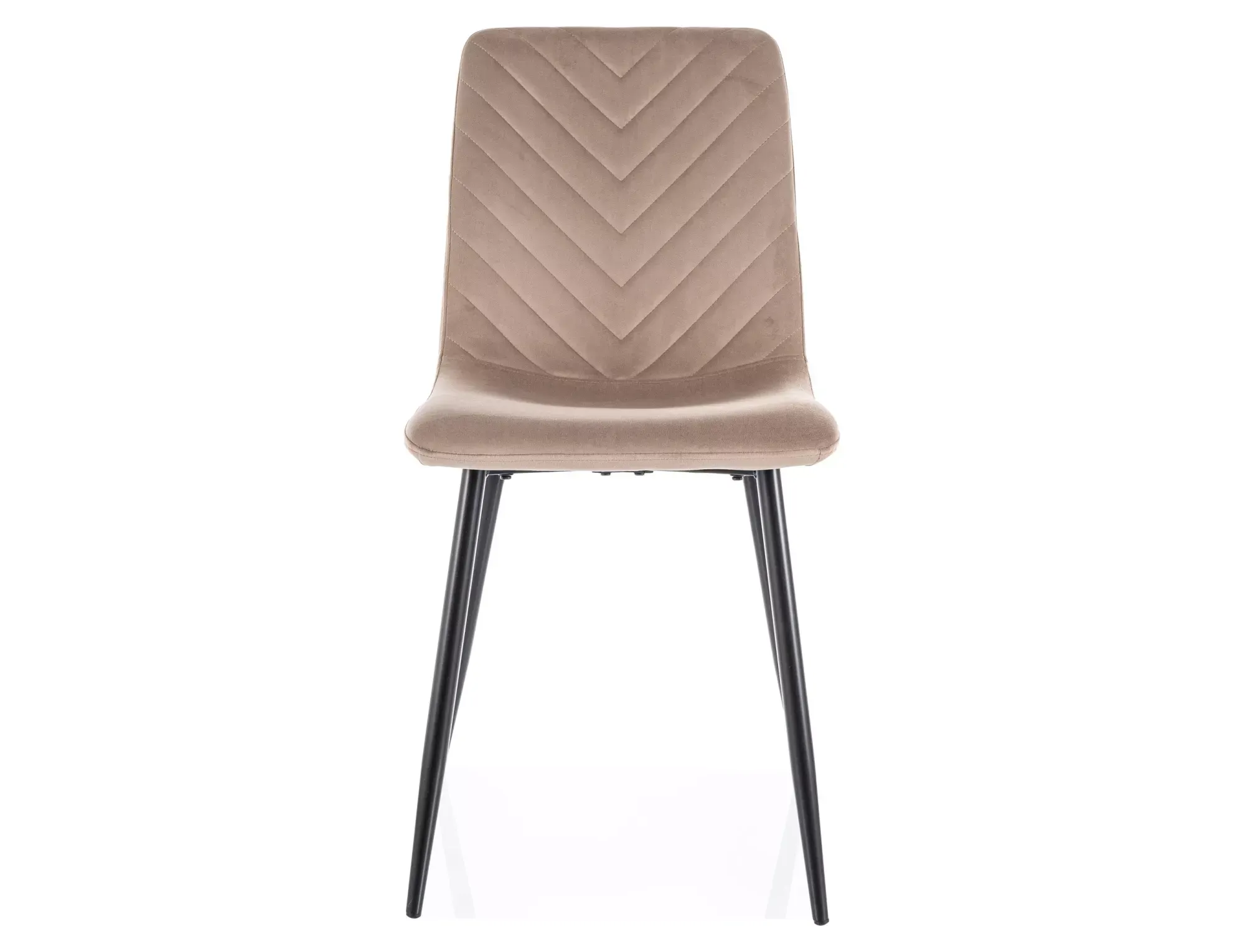 Krzesło tapicerowane DAREN VELVET ciemnobeżowe/czarne nogi - DARENVCCBE