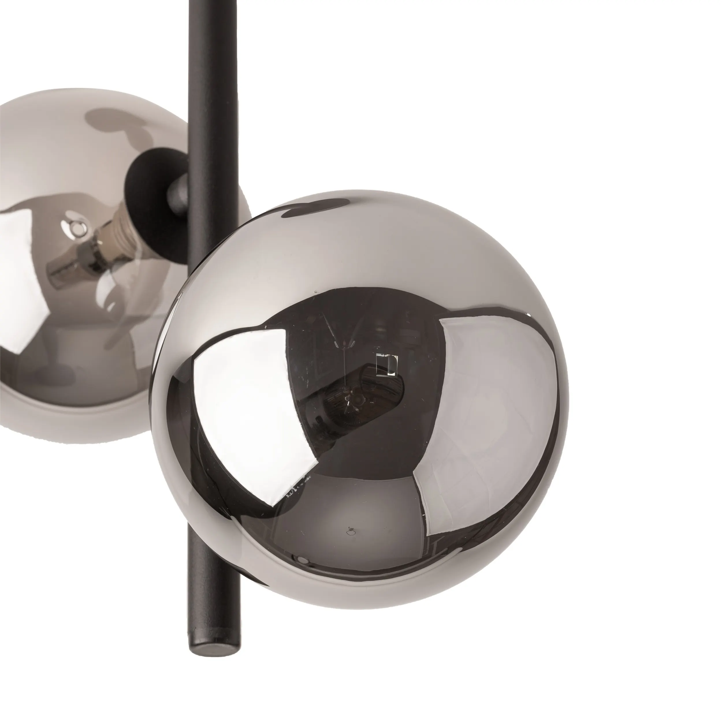 Lampa sufitowa ESTERA czarna z lustrzanymi szklanymi okrągłymi kloszami 34x27x12cm - TK_6706