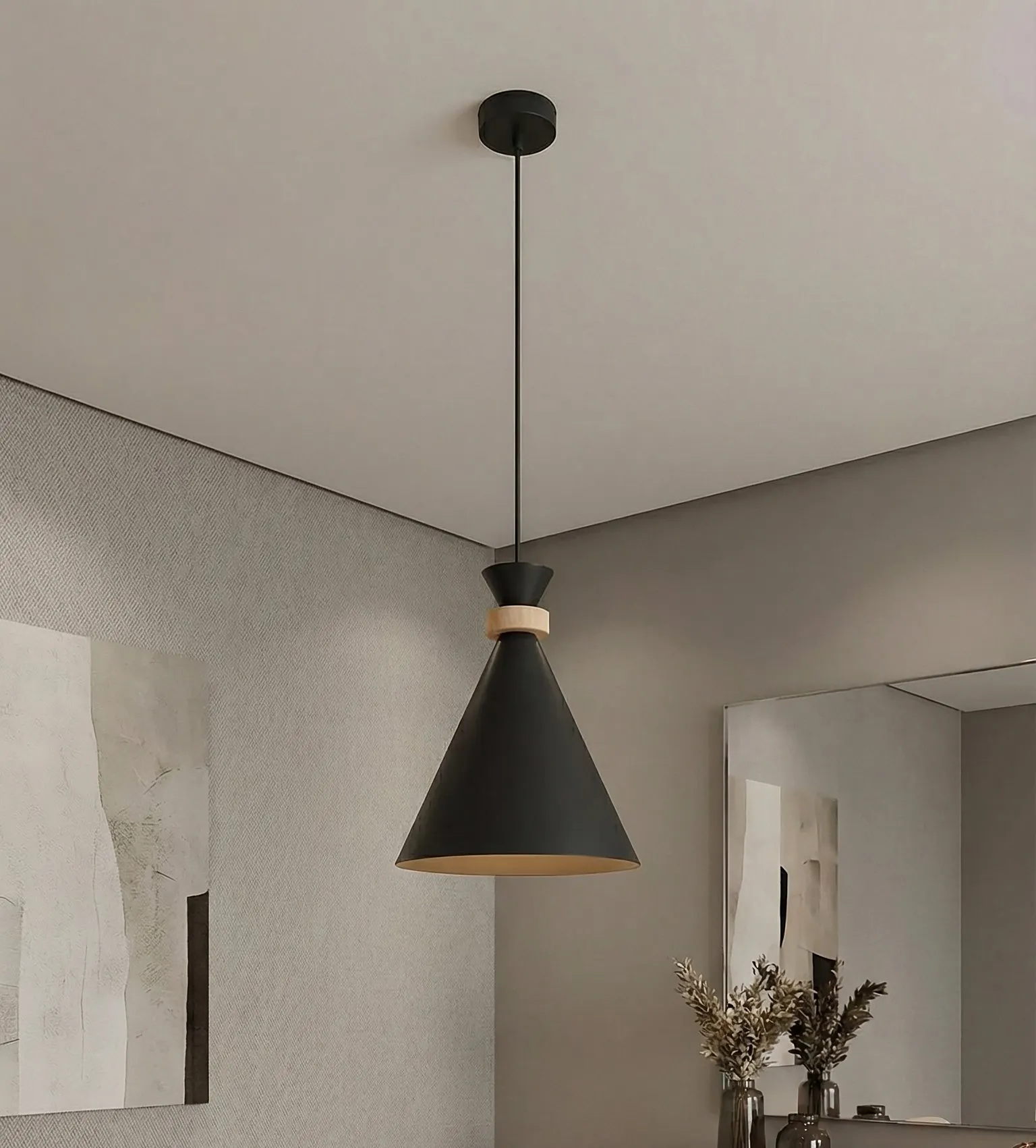 Lampa wisząca ZERO 1 BLACK czarna - 1682/1