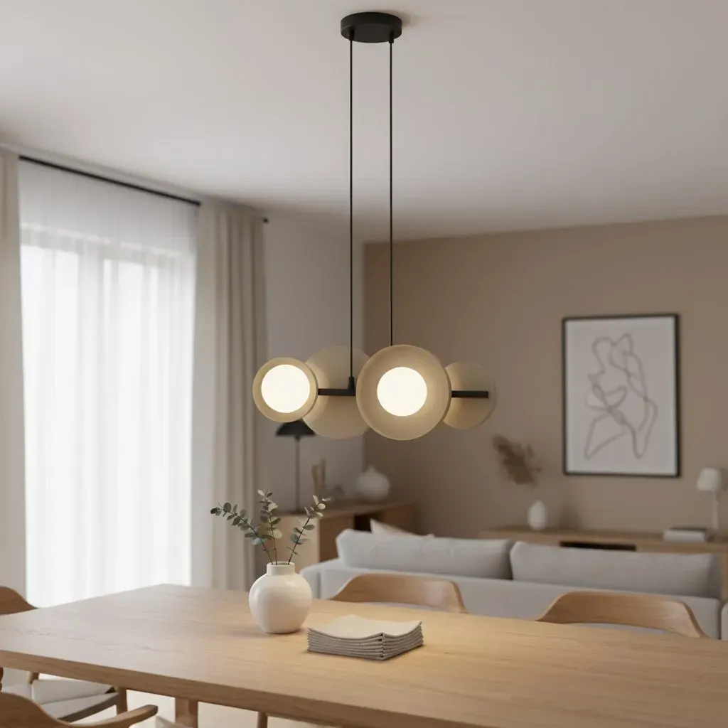 Lampa wisząca metalowa MODEL 4 beżowa - 1488/4