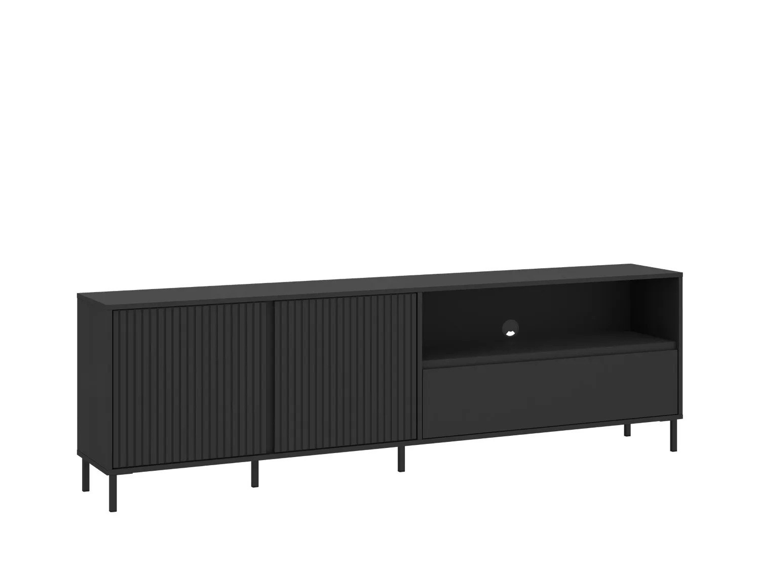 Szafka RTV 2-drzwiowa z szufladą AVENALE 207 cm antracyt Meble, Kredens, Szafka