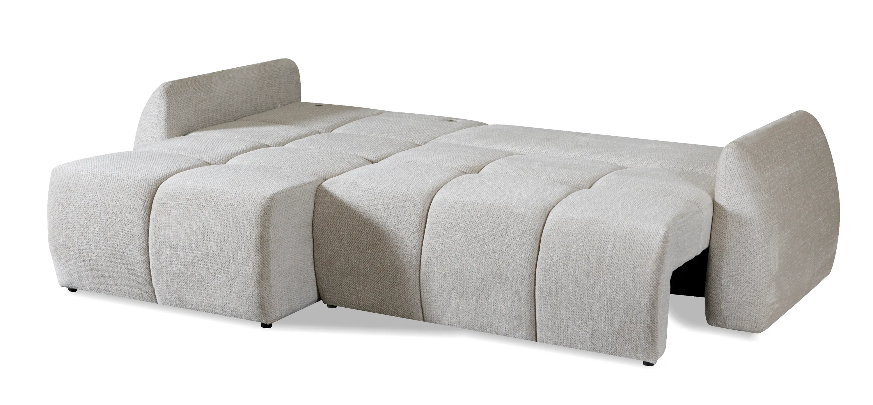 Narożnik rozkładany z pojemnikiem SANCHO ARTICO NATA 255 cm L/P beżowy — zdjęcie 7