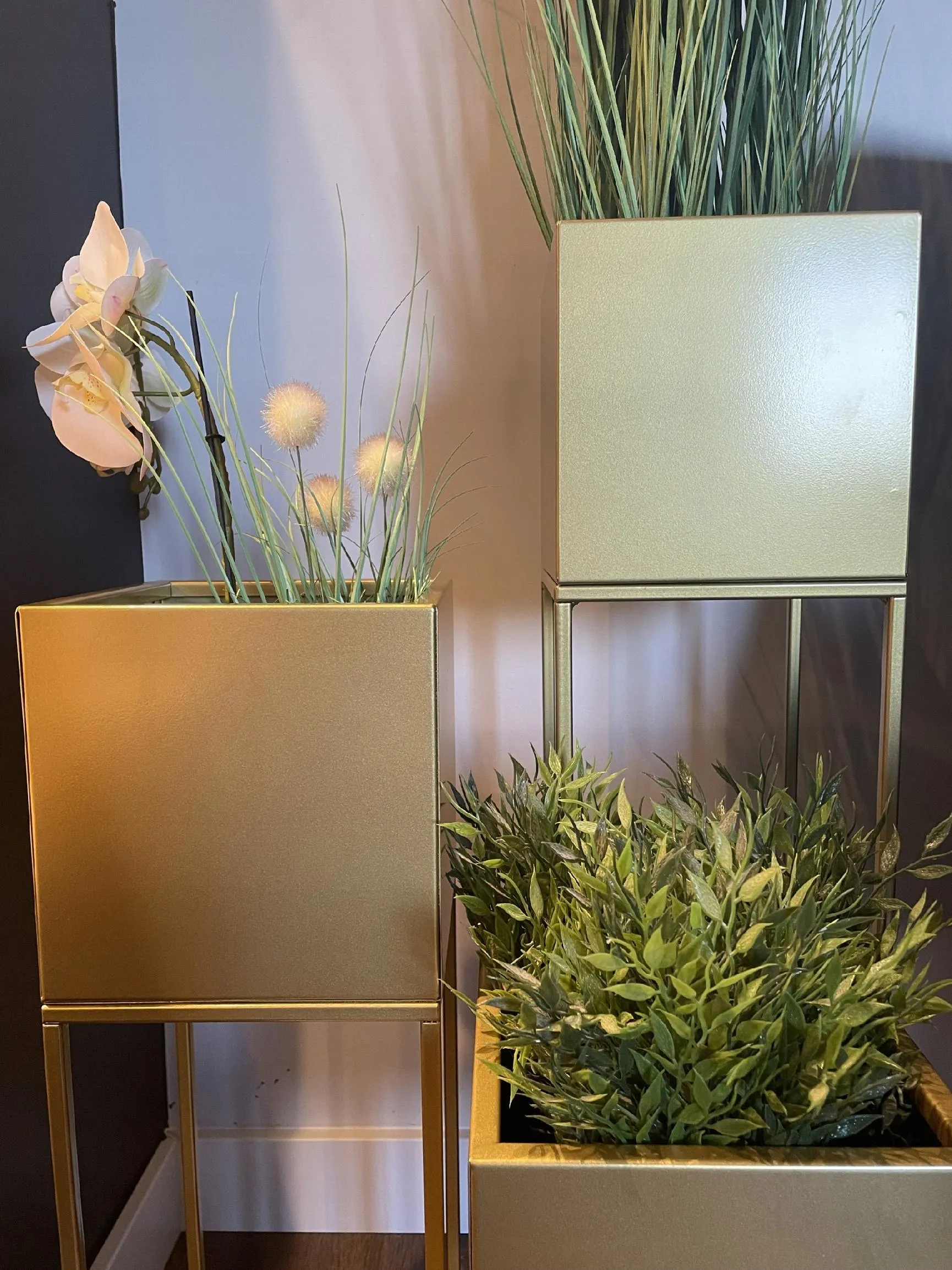 DONICZKA-osłonka na donice metalowa LORIENT M złota - LD_TZ000068