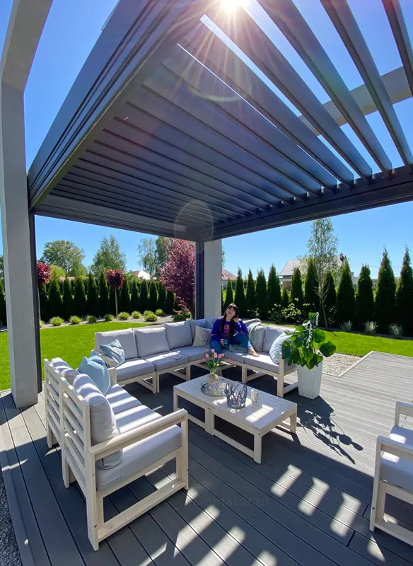 Narożnik ogrodowy XXL MALTA 6-osobowy+2 stoliki - jasny brąz, grafit - FE5906948116955