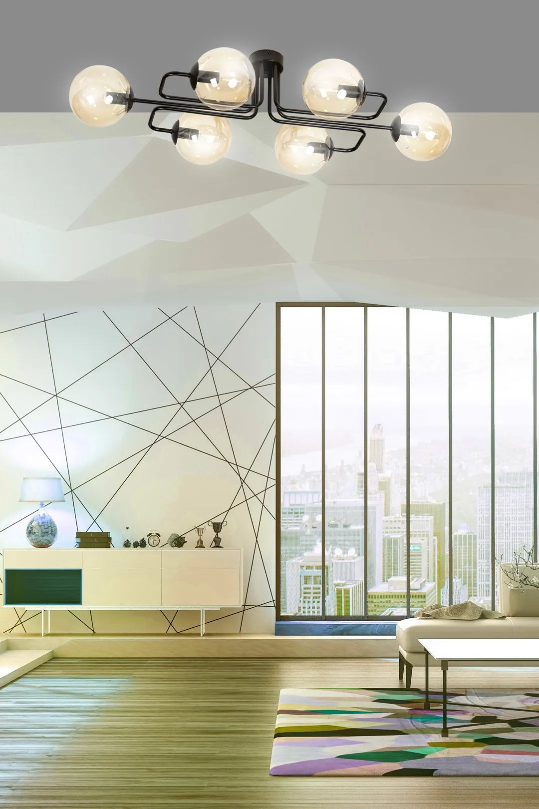 Lampa sufitowa BRENDI Czarny 833/6A - 833/6A