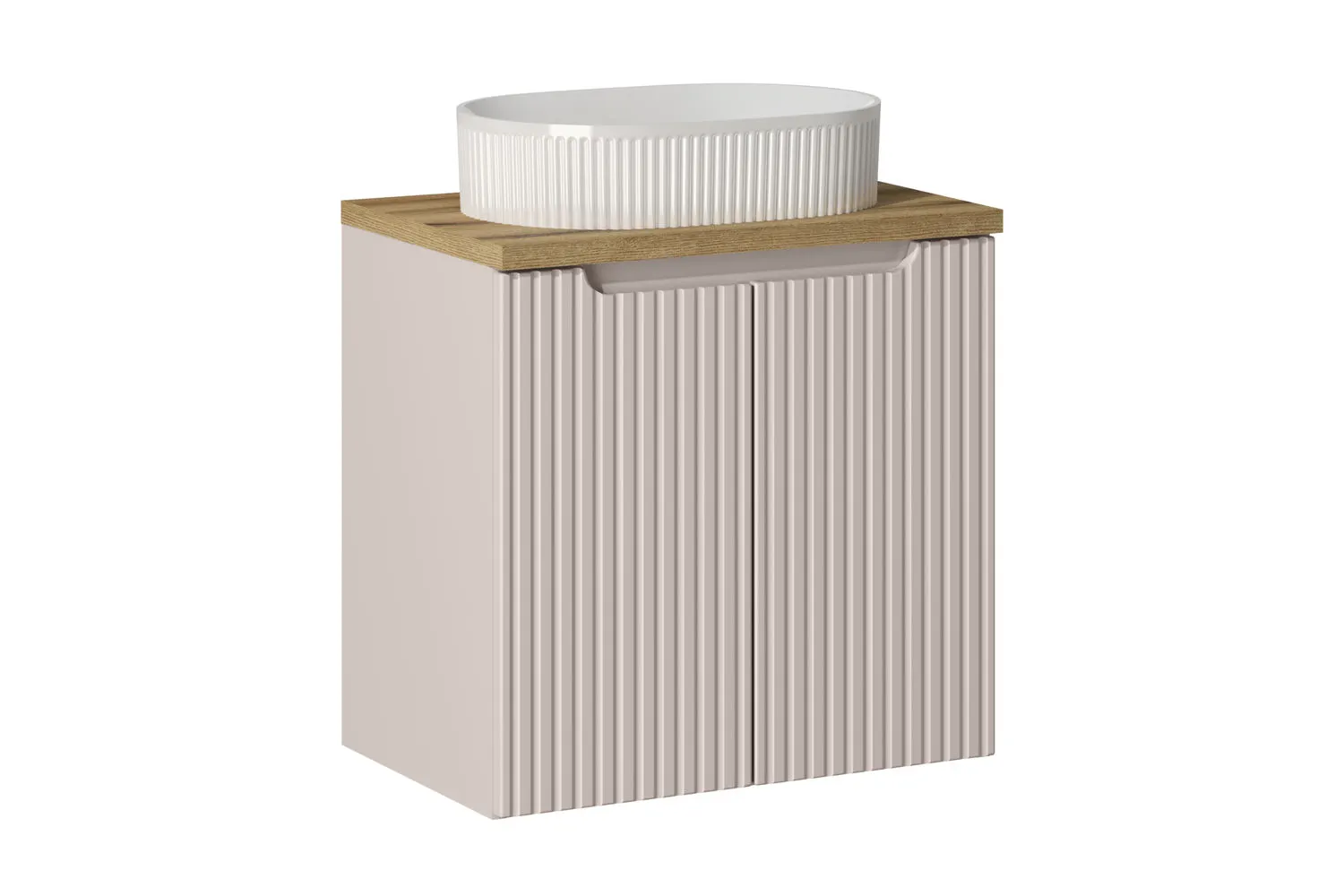 Zestaw meblowy 60cm z blatem i umywalką nablatową Beyond set-noc b oak 60cm d un beyond 5 wh
