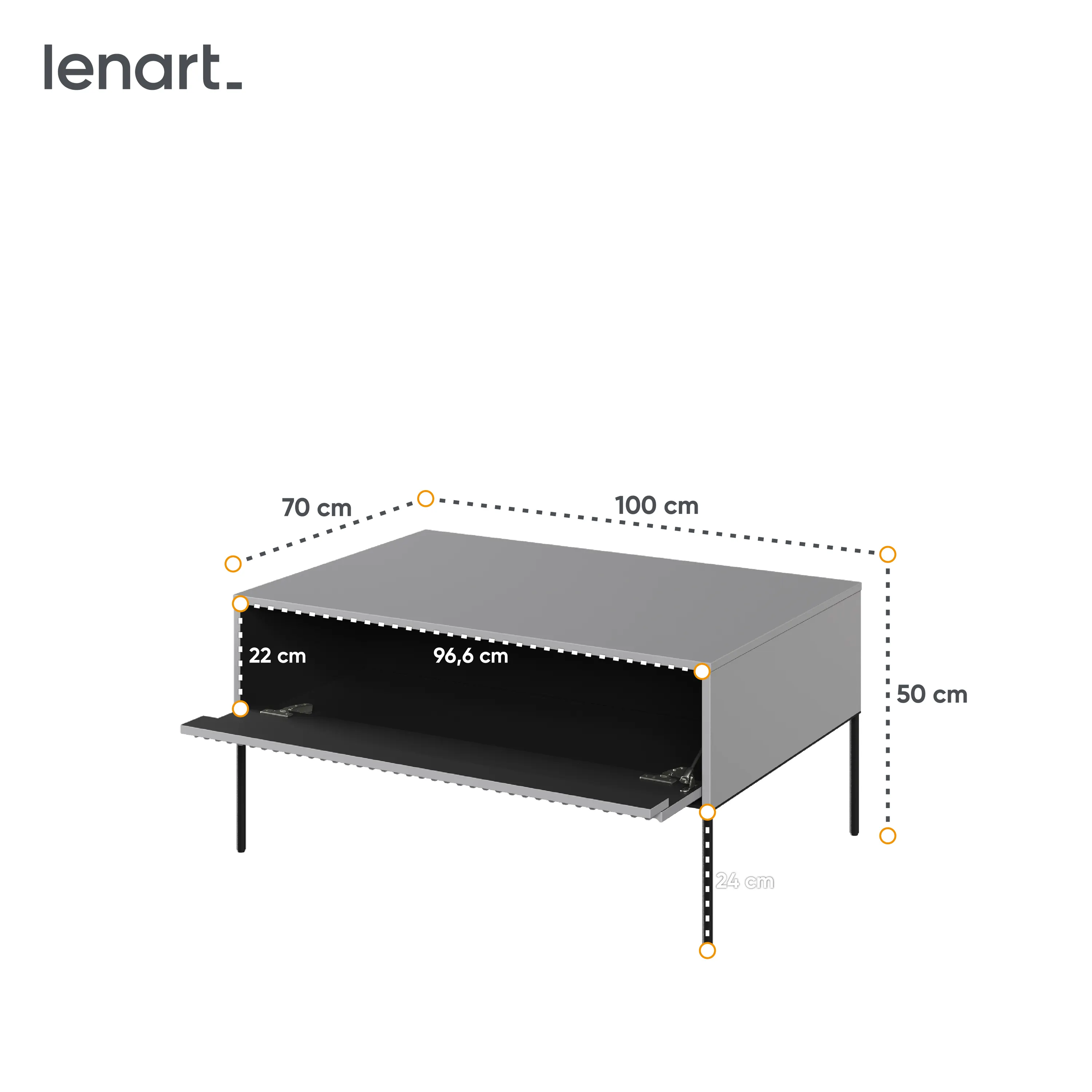 Stolik kawowy TREND TR-09 1K szary/czarny - TR9SC-V2