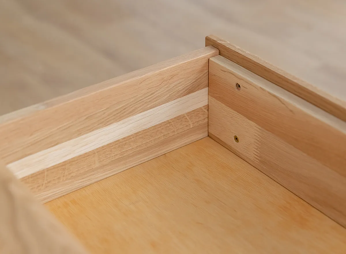 Szafka RTV z szufladami drewniana DIVISIONE listwa led 184 cm dąb olejowany - ZIDIV10