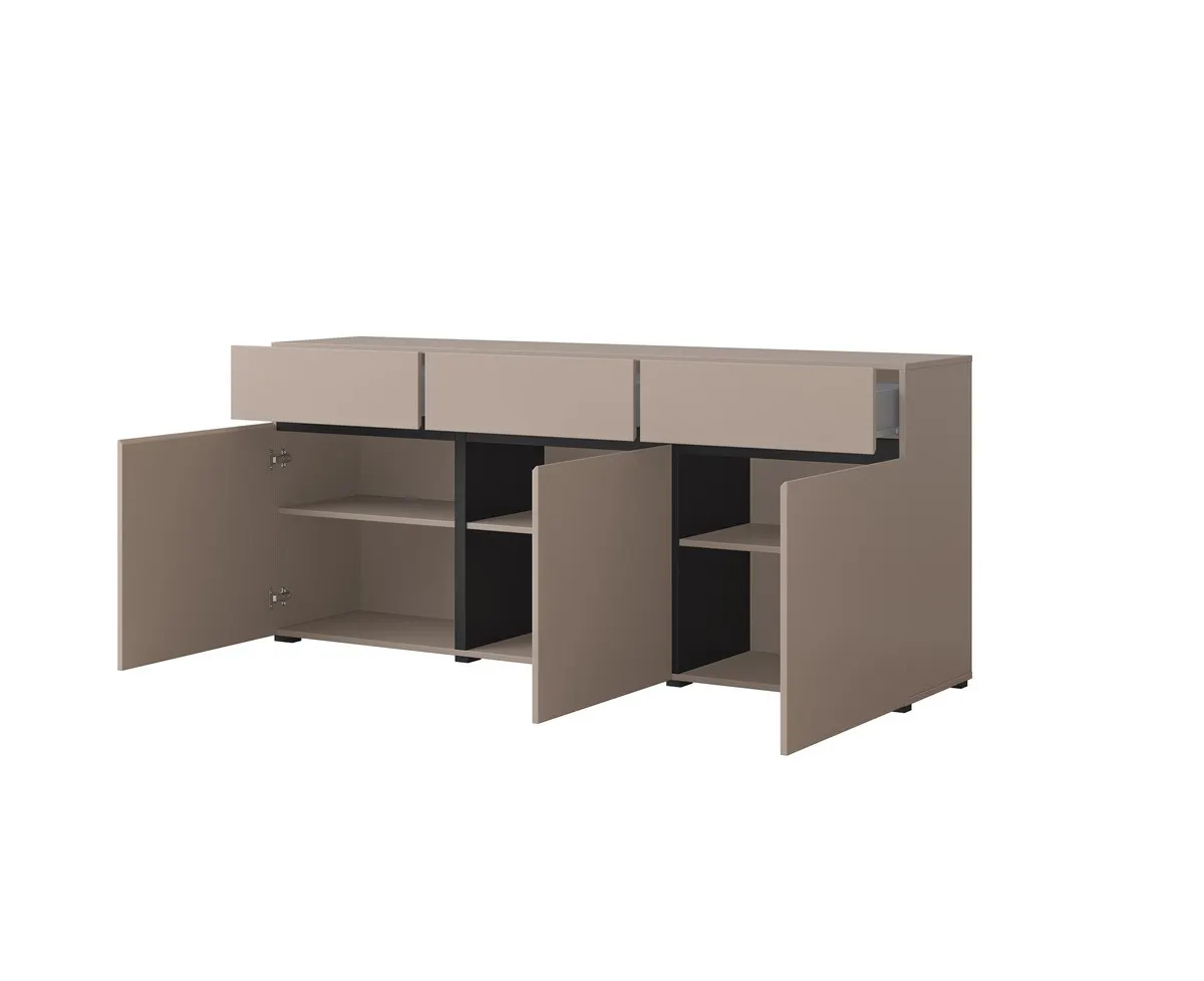 Komoda 3-drzwiowa z 3 szufladami CROSS 180 cm congo beżowo-szara — zdjęcie 4
