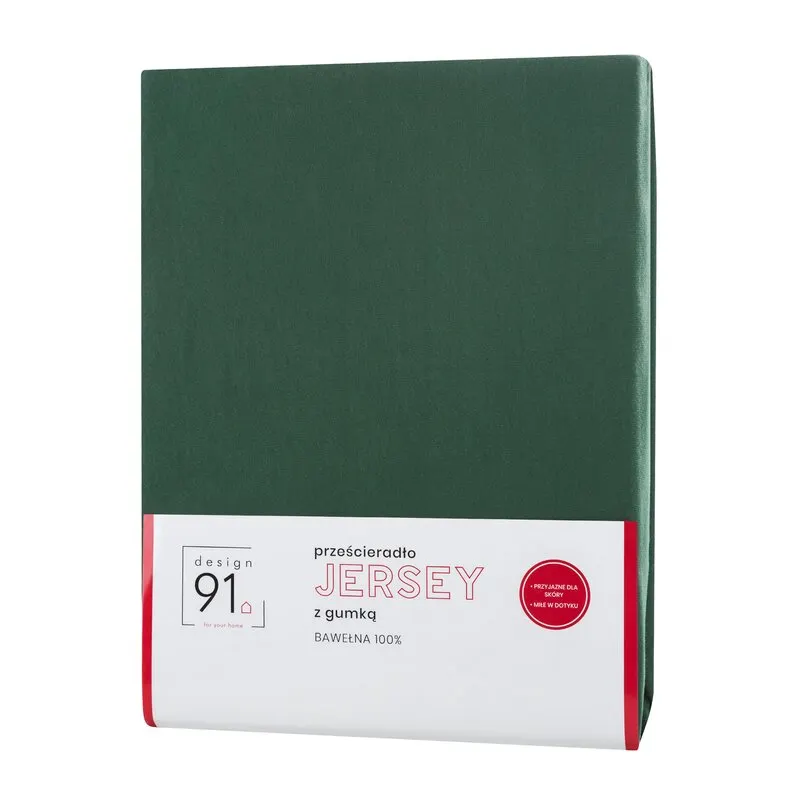PRZEŚCIERADŁO Z GUMKĄ JERSEY D91 120 X 200 X 25 CM BUTELKOWY ZIELONY - EU_429741
