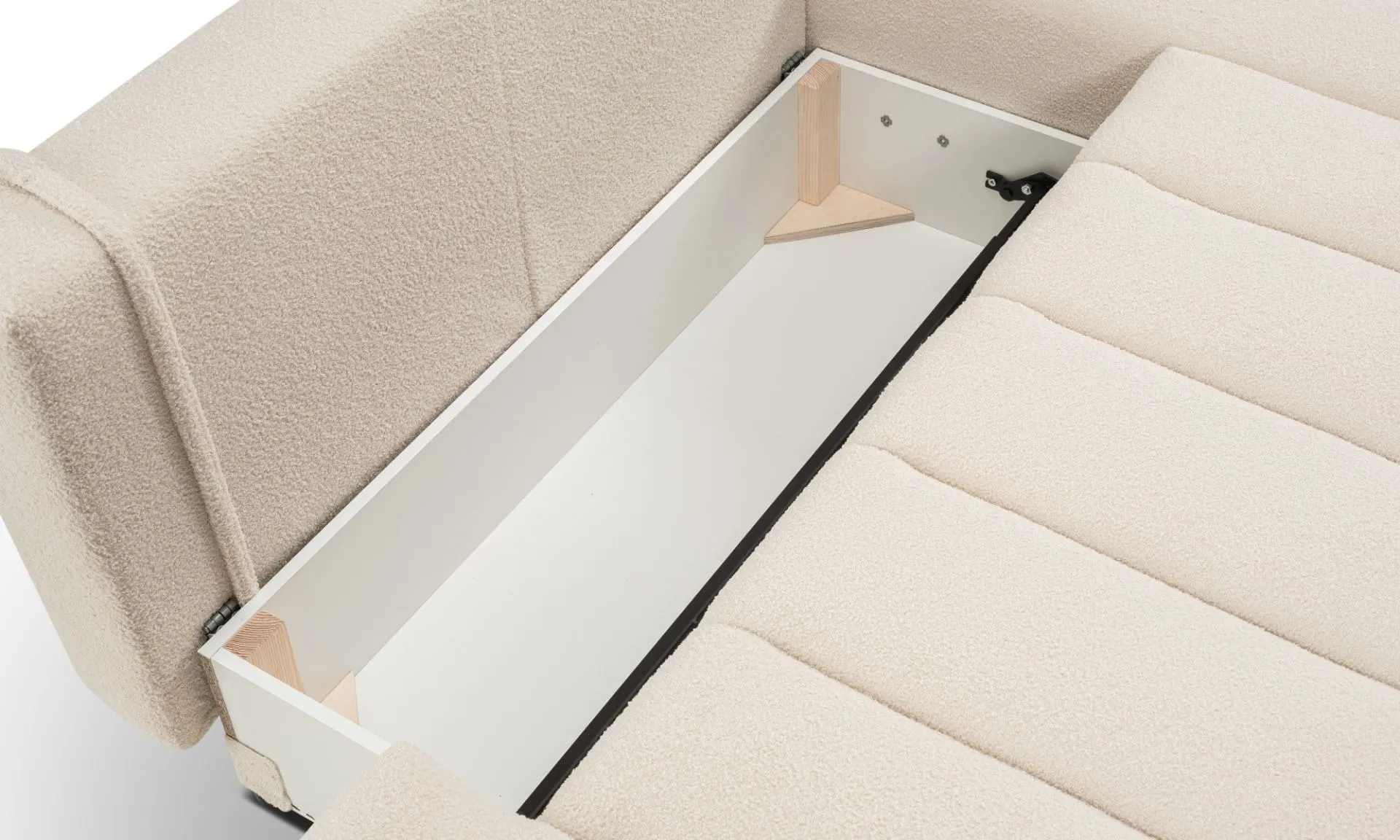 Narożnik rozkładany z pojemnikiem BALOO LAMBI 276 cm lewostronny beżowy - BALOO_NAR_LAMBI8_P
