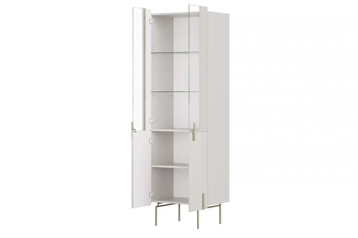 Witryna 4-drzwiowa MALMI 60cm - kaszmirowa - złote nogi