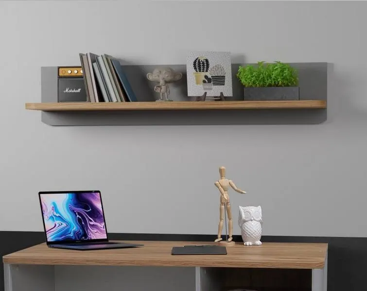 Półka wisząca SURFINIO 110 cm szara dąb catania - SFNB01-M378