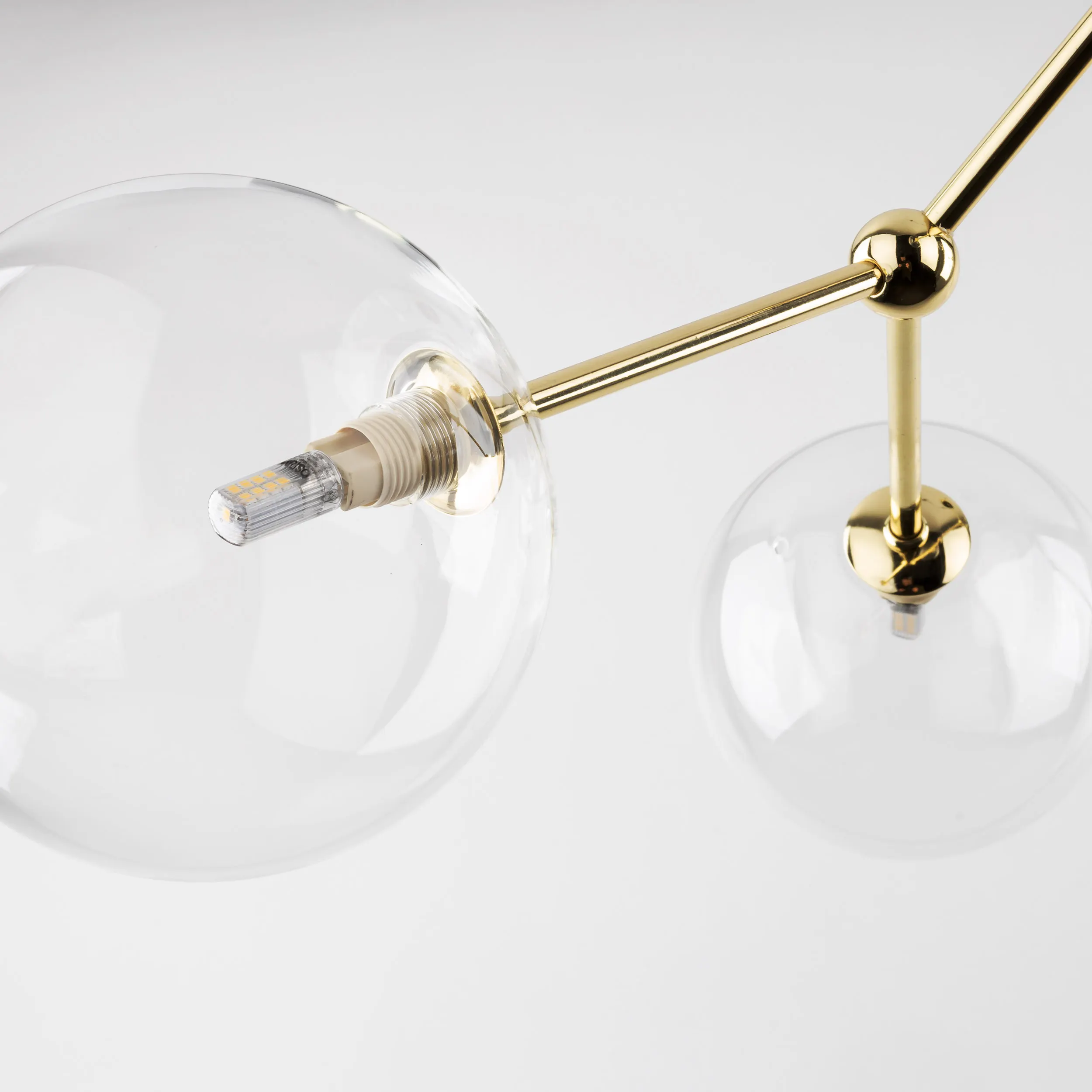 Lampa sufitowa FAIRY złota z transparentnymi szklanymi okrągłymi kloszami 107x87x55cm - TK_10071