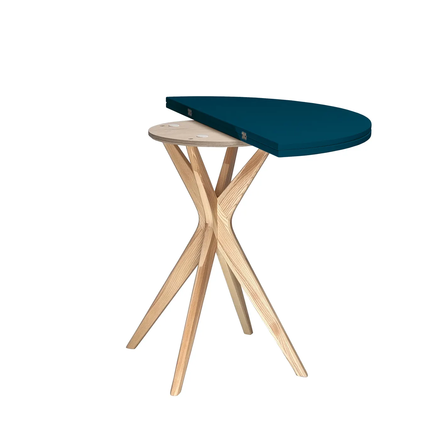 Stół półokrągły rozkładany JUBI śr. 90cm petrol blue - NRAGABATJ_E14