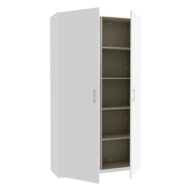 Szafa 2-drzwiowa HOME NOOK 2 drążki i półki 120cm biała - HMNS922-120