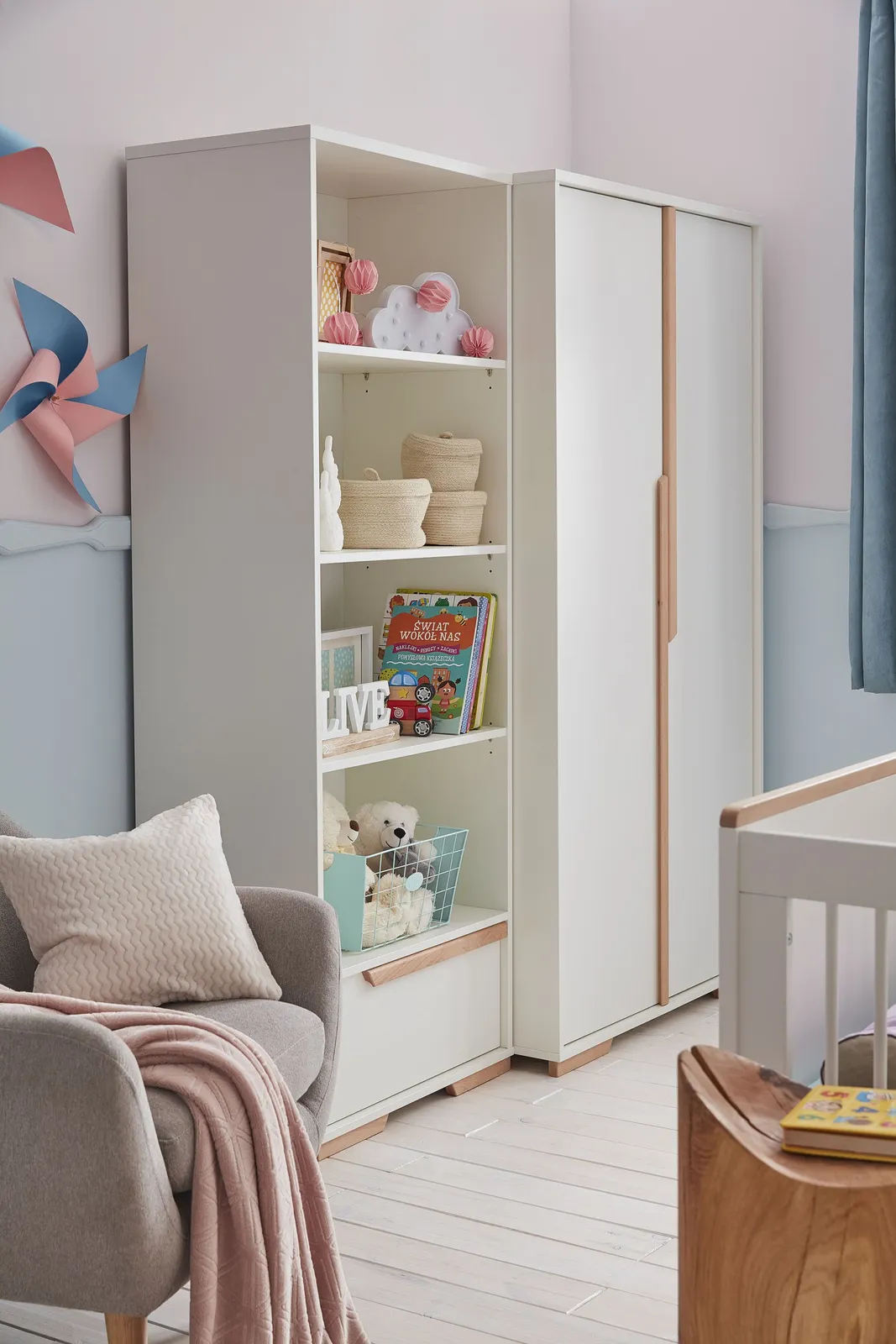 Regał z szufladą SNAP 70x195 biały - PIN_023-070-210