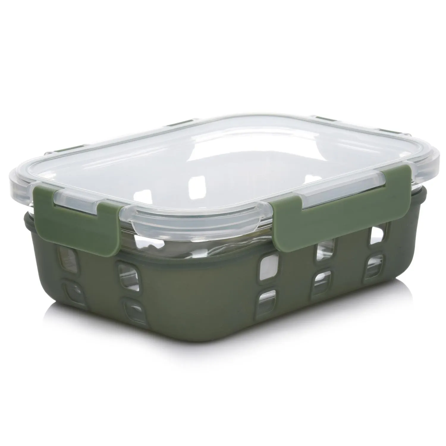 image pojemnik, lunchbox, plastikowy, zielony, szklane-wnętrze