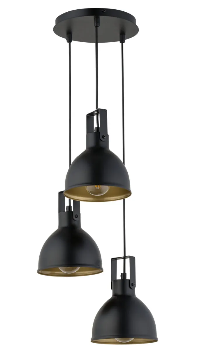 Lampa wisząca MARS 3 czarno-złota - SI_32260