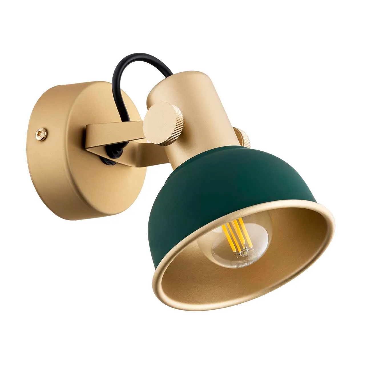 Kinkiet / Plafon LENORA metalowy złoty zielony regulowany - 8247