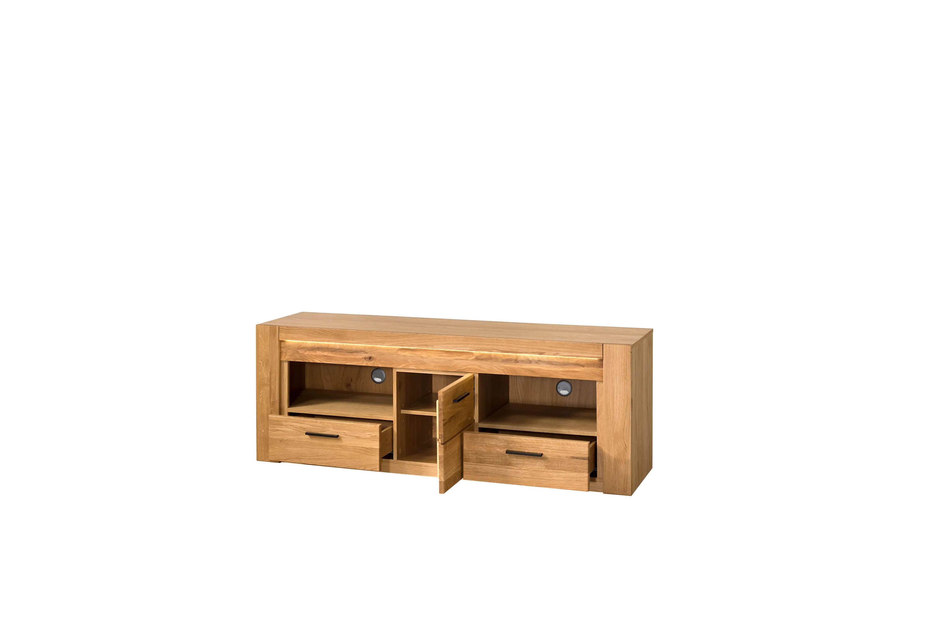 Szafka RTV 1-drzwiowa z 2 szufladami VELVET NATURA 25 dąb naturalny 161x58x42cm