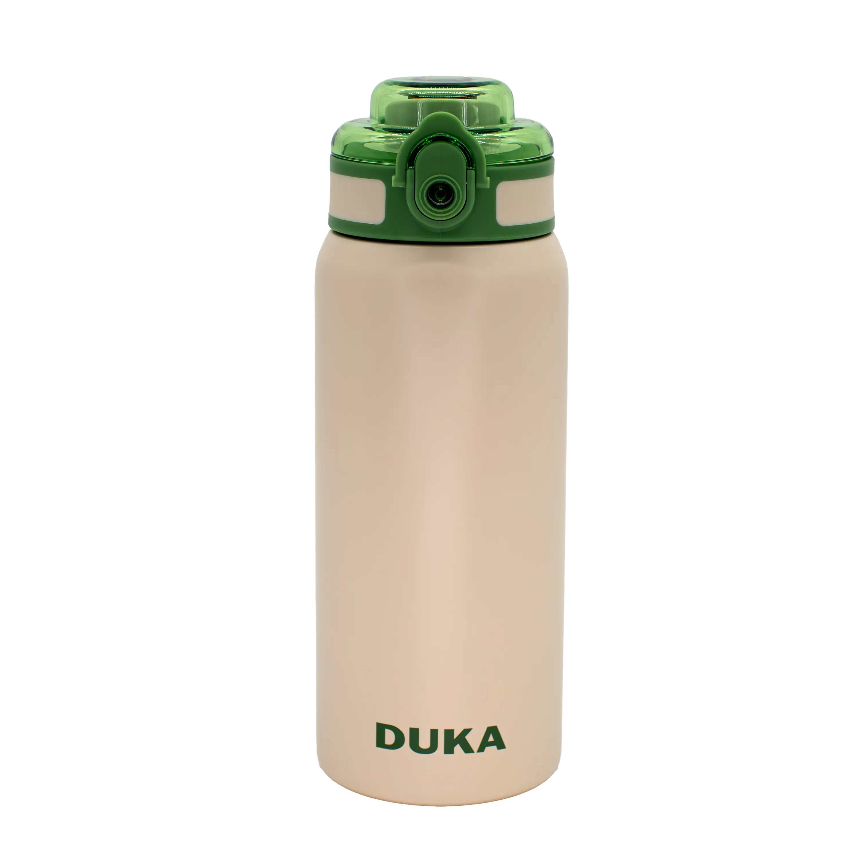 woda butelka, butelka sportowa, beżowy, zielony kapsel, DUKA