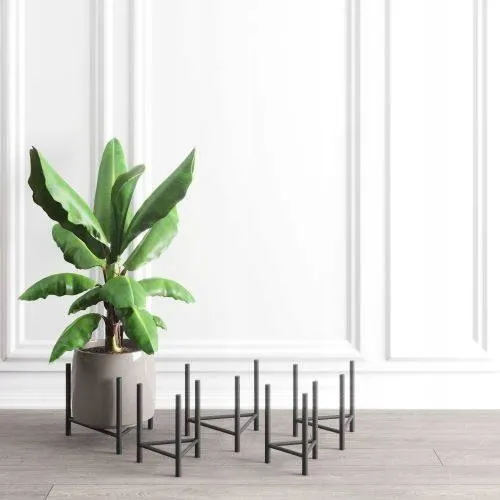 Kwietnik-stojak na donice metalowy DIJON L czarny - LD_TZ000056