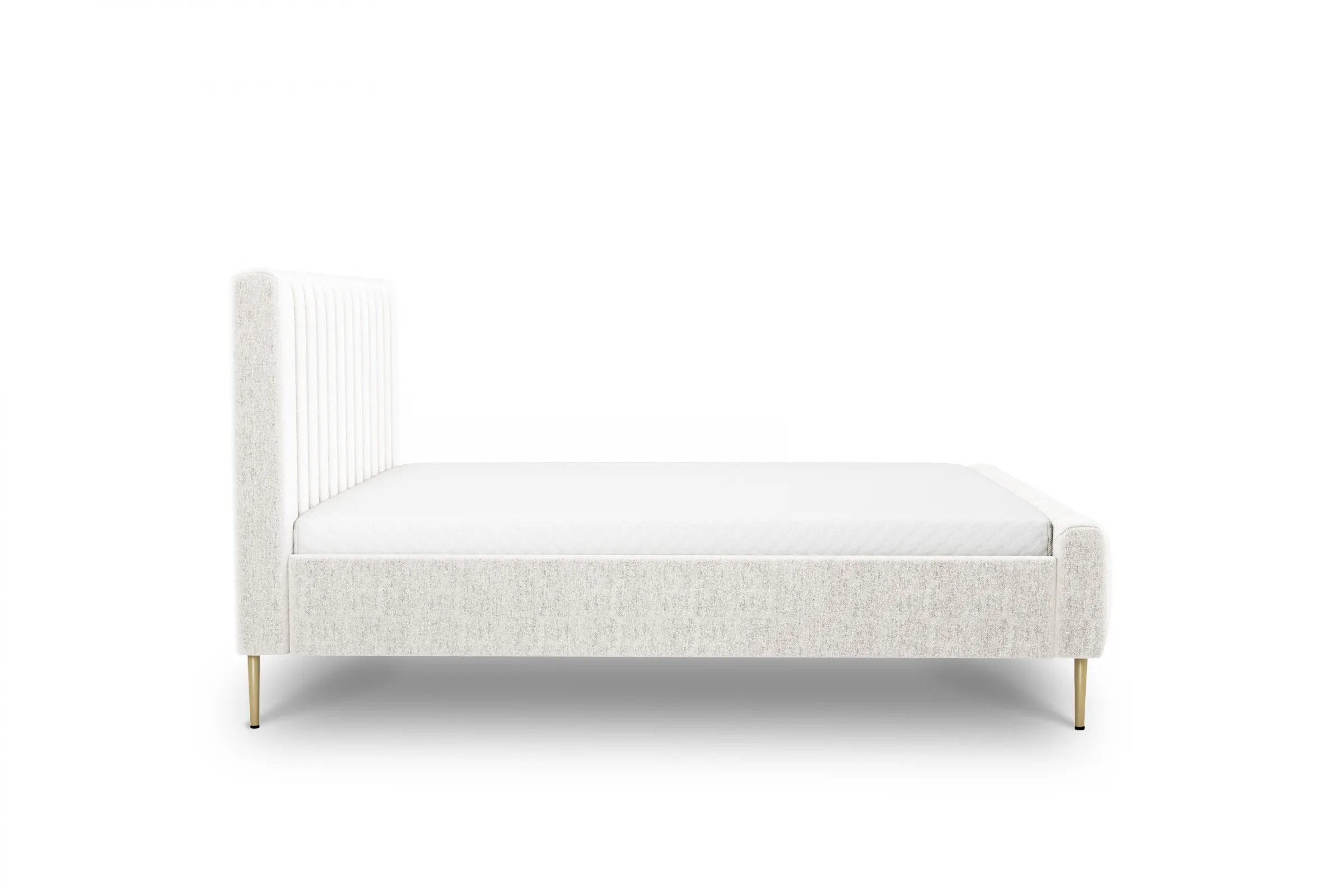 Łóżko Nicole / 120x200 / Raven 22 / złote nogi - jasny beż - B_158863