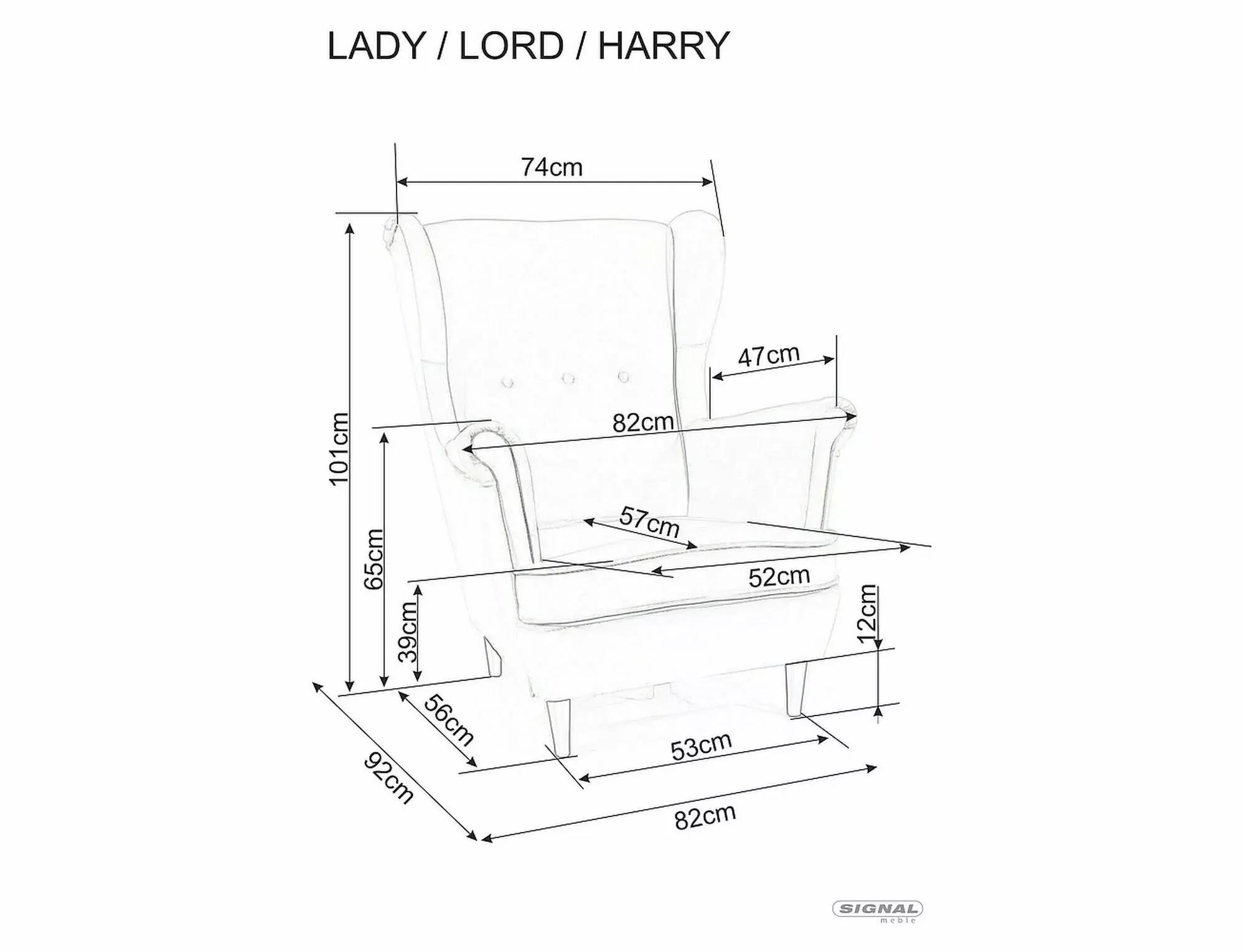 Fotel HARRY VELVET Bluvel 40 ciemny beż wenge Signal