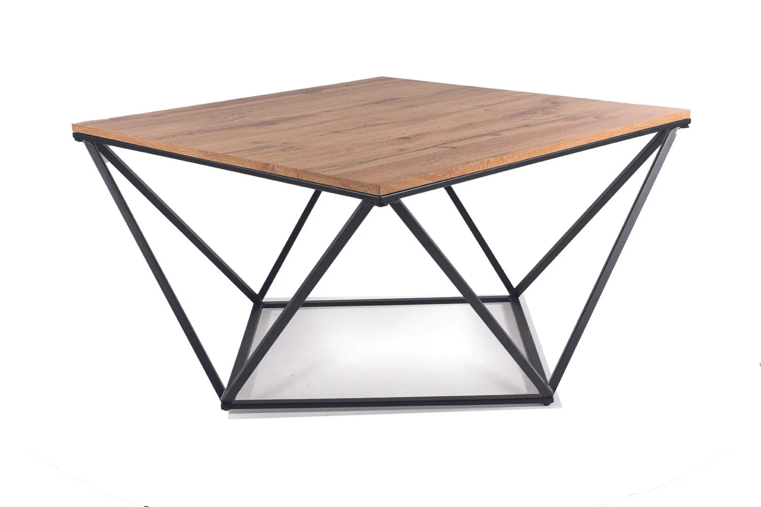 Stolik kawowy SILVER 80x80 dąb artisan/metalowe nogi