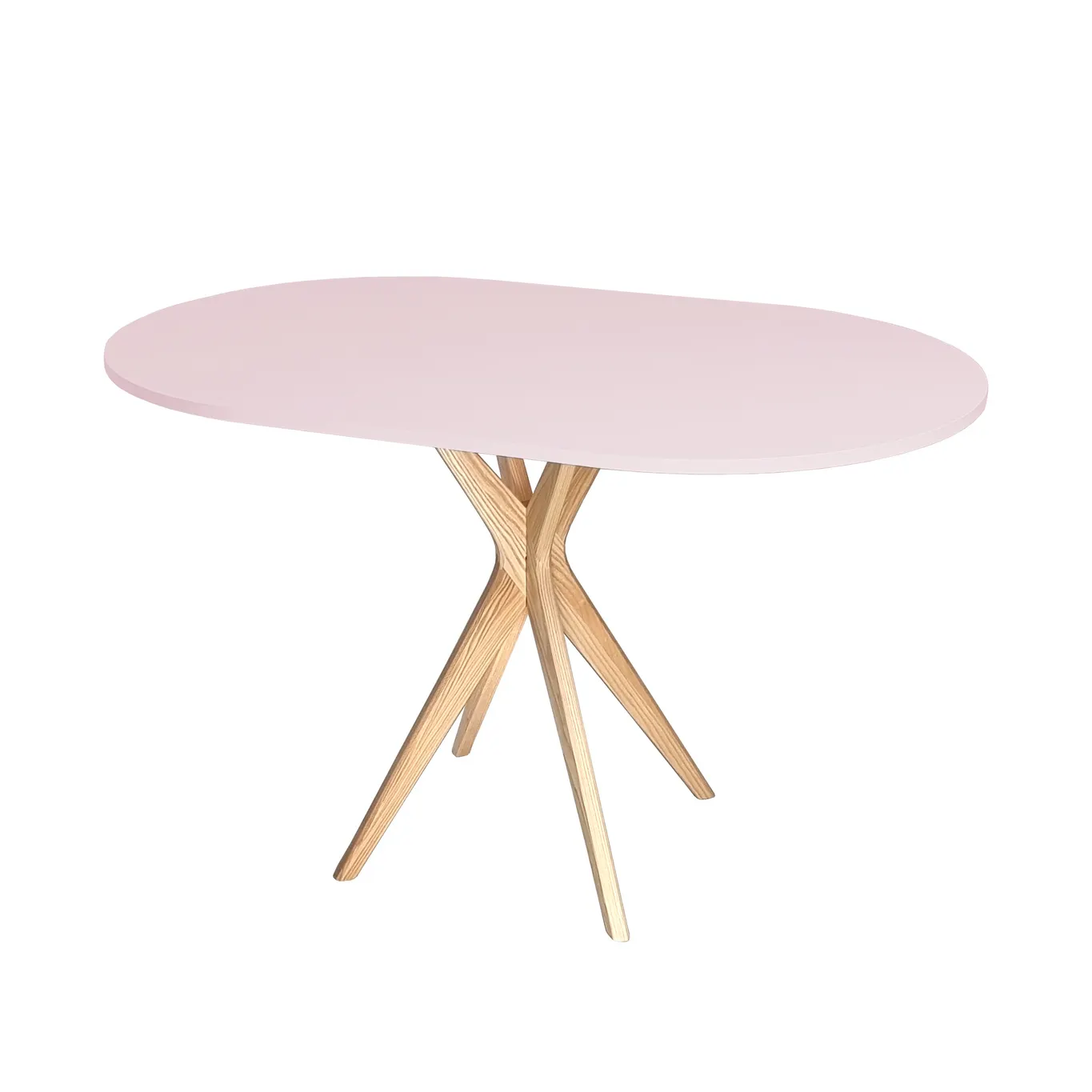 Stół owalny JUBI Racetrack 75x100cm różowy naturalny Stolik kawowy, Meble, Tabela, Stół do jadalni