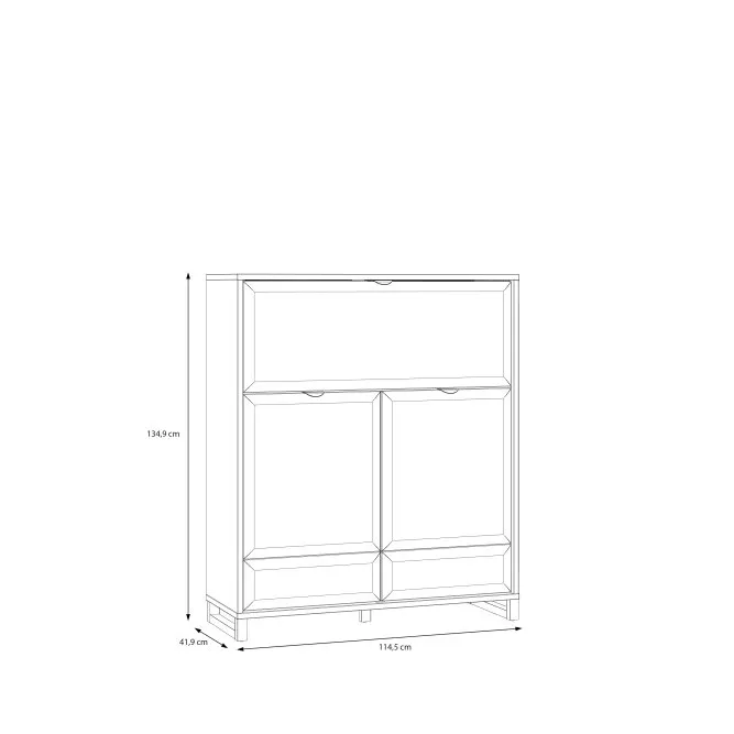 Komoda z barkiem MAREDA 3-drzwiowa - dąb valencia, piaskowy - MAQK321-M966