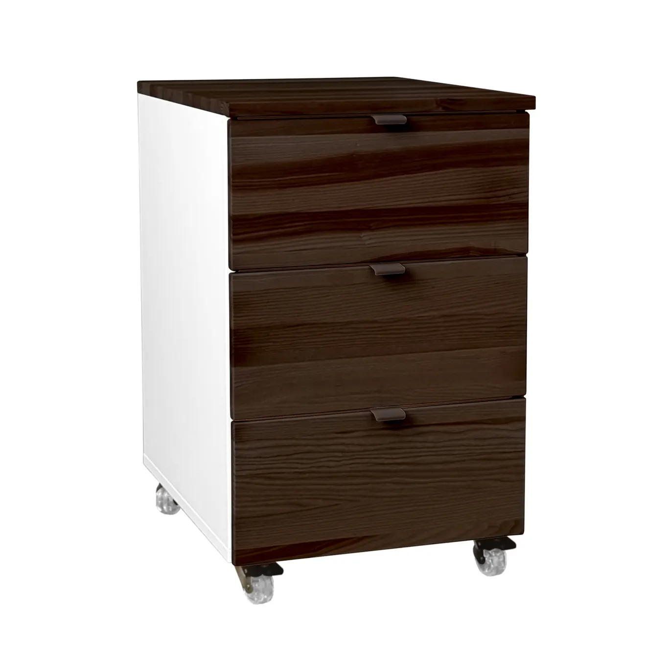 Kontenerek pod biurko z szufladami LUKA na kółkach 41x50 biały/kolor orzech