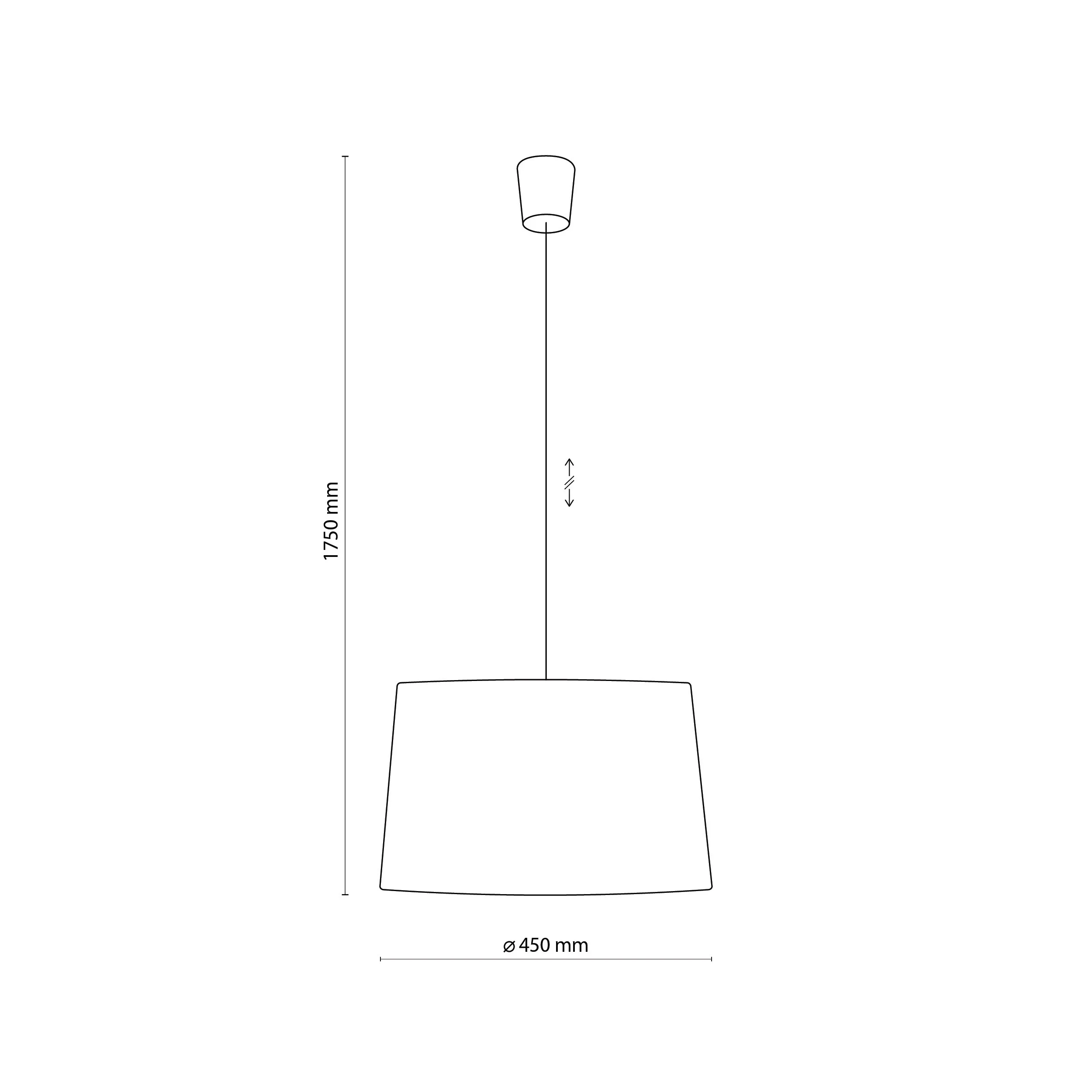 Lampa wisząca MAJA szara z tkaniny 175x45cm - TK_1881