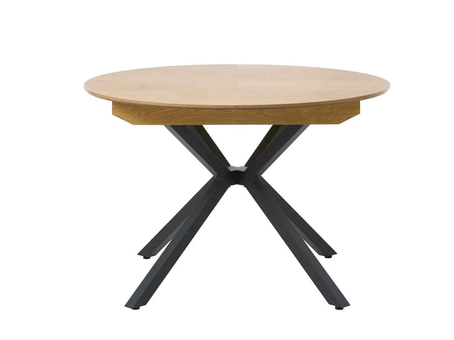 Stół okrągły rozkładany CESURA Ø120-160 Cm - naturalny, czarny - UN_53160000