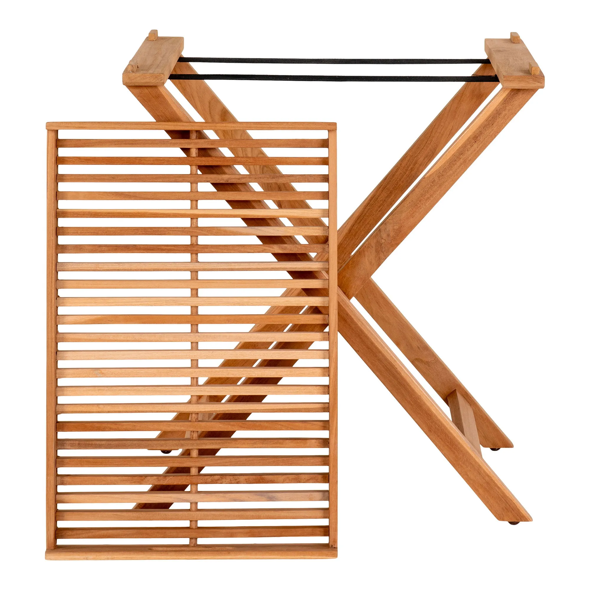 Stól ogrodowy z tacą RONDA 40x60 cm drewno tekowe - naturalny - 7501006