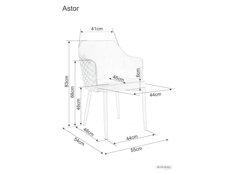 Krzesło ASTOR VELVET aksamitne granatowe Signal — zdjęcie 4