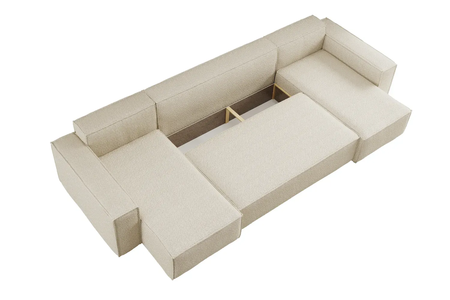 Narożnik uniwersalny KARL U 312cm rozkładany boucle tkanina Quelle 02 ecru - NAROZNIK_KARL_U_QUELLE02