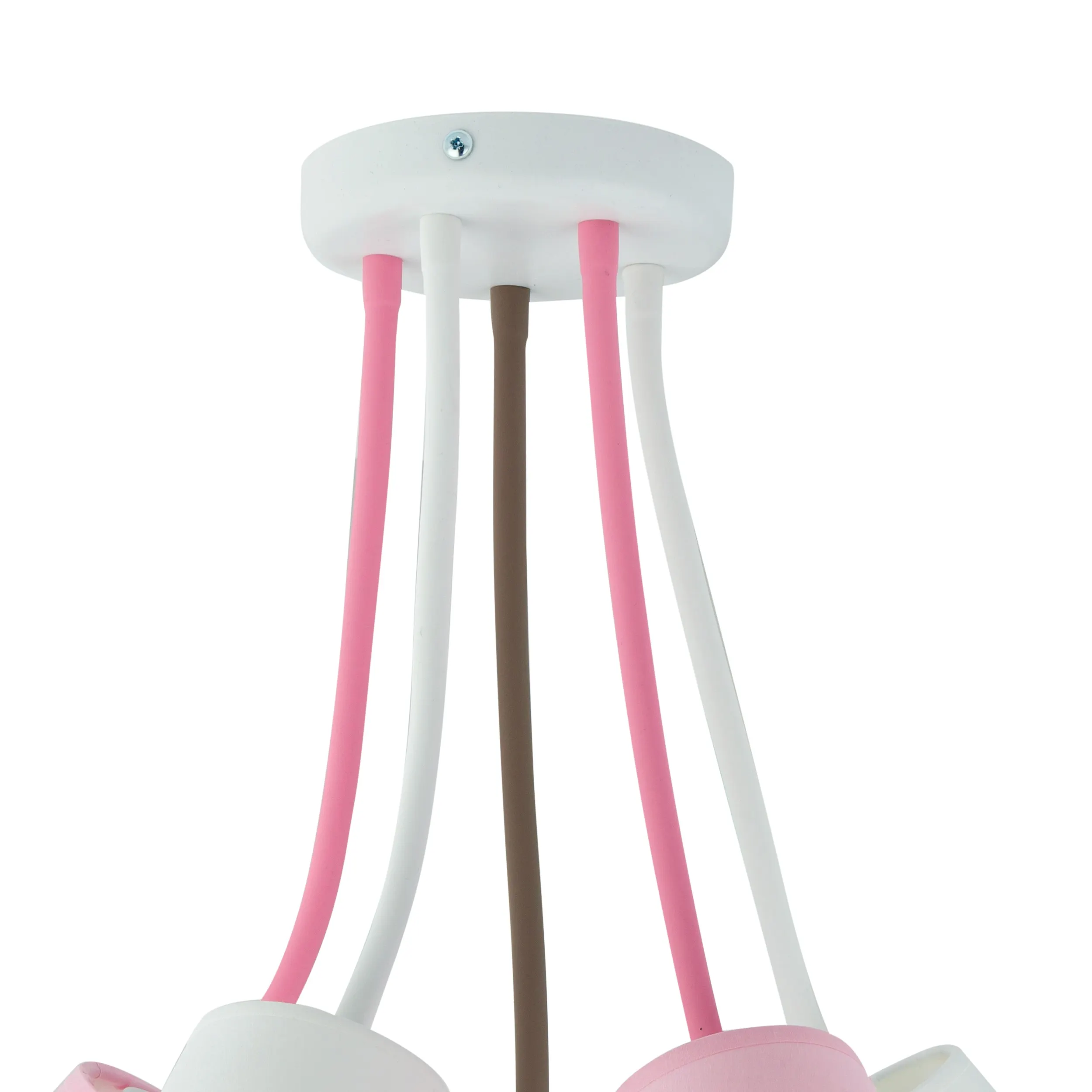Lampa sufitowa WIRE KIDS biała z różnokolorowymi biały różowy szary kloszami regulowana 70x50cm - TK_6025