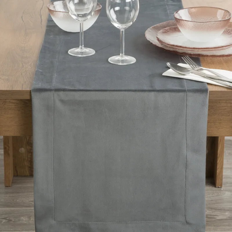 OBRUS MELINDA 40 X 140 CM STALOWY OBRUS MELINDA 40 X 140 CM STALOWY