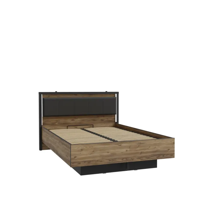 Łóżko z pojemnikiem HAYATO 160X200, świerk alpejski, czarny Łóżko z pojemnikiem HAYATO 160X200, świerk alpejski, czarny