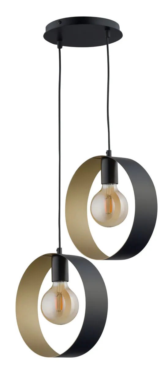 Lampa wisząca HAPPY 2 czarno-złota Lampa wisząca HAPPY 2 czarno-złota