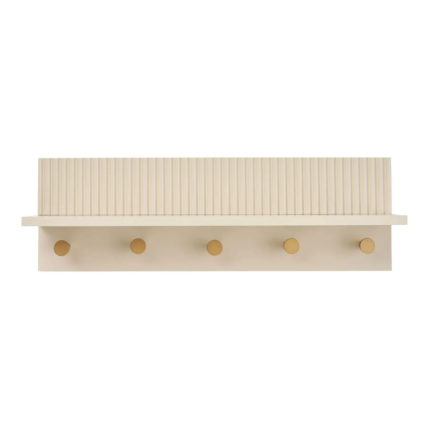 Półka ścienna z haczykami ROCCA 50x12x16 cm beżowa